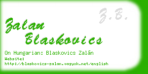 zalan blaskovics business card